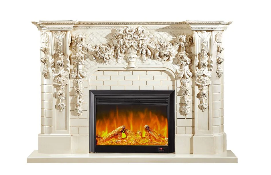 Traditional Style Marble Fireplace Surround Mantel