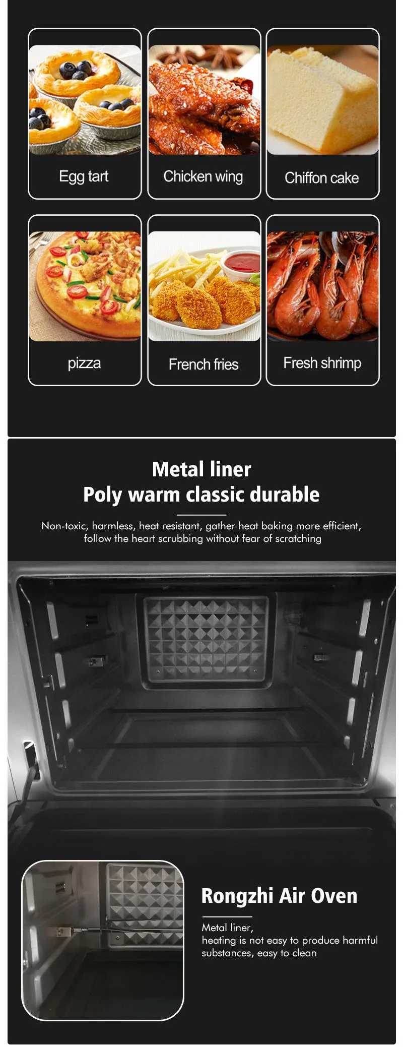 Qana Factory Wholesale OEM Smart WiFi APP Electric Air Fryer Food Processor Air Fryer Digital Oven Kitchen Appliances
