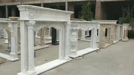 Camino da interni freestanding freestanding in pietra naturale di marmo dal design popolare